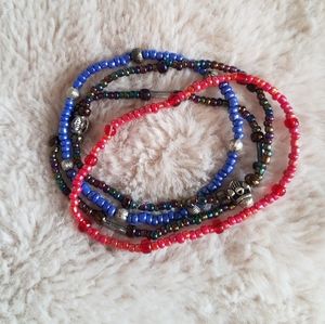 Delicate stacked hand crafted bracelet set